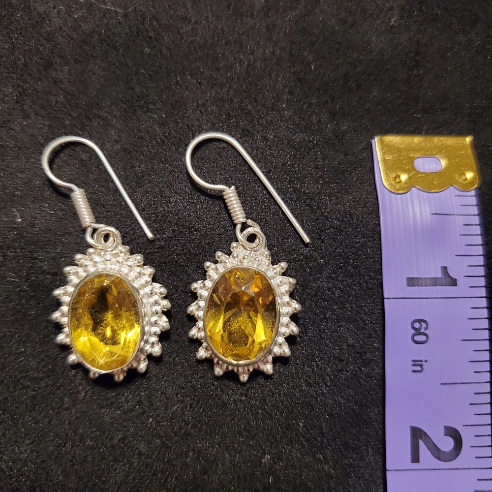 925 Silver Semi-precious Stones Handmade Earrings